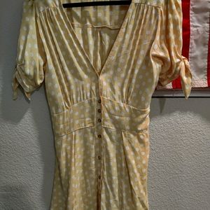 Faithful the brand yellow polka dot dress